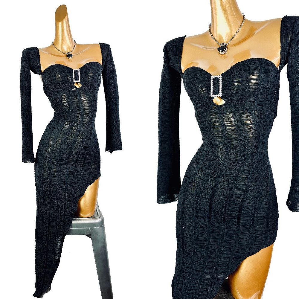 Vintage black goth corset dress